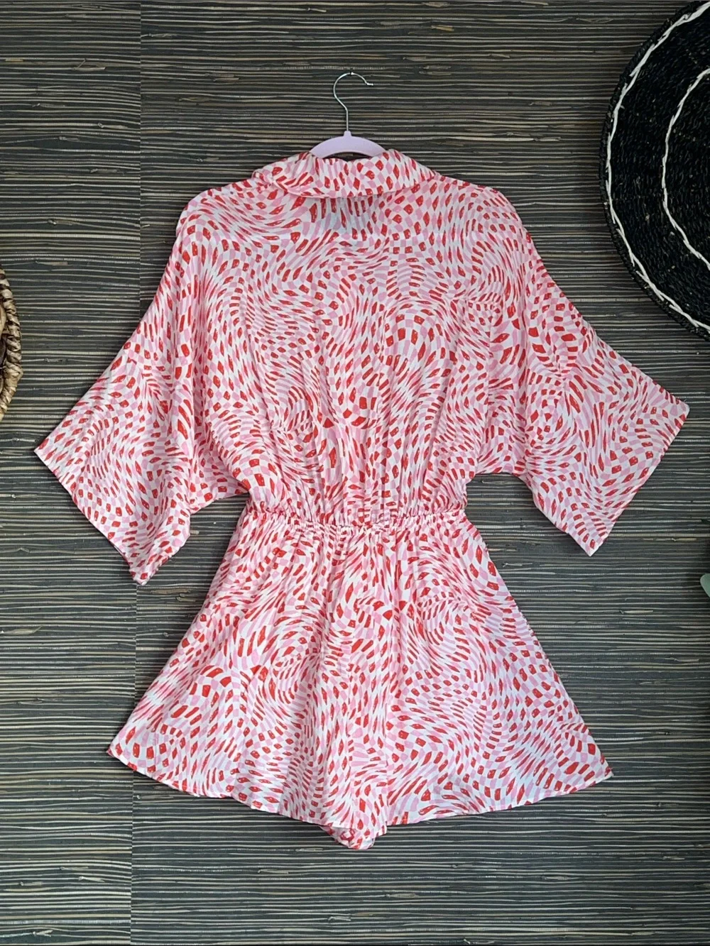 🆕 Fore Collection Geo Print Tie-Waist Romper Small Vacation Resort - Picture 5 of 16